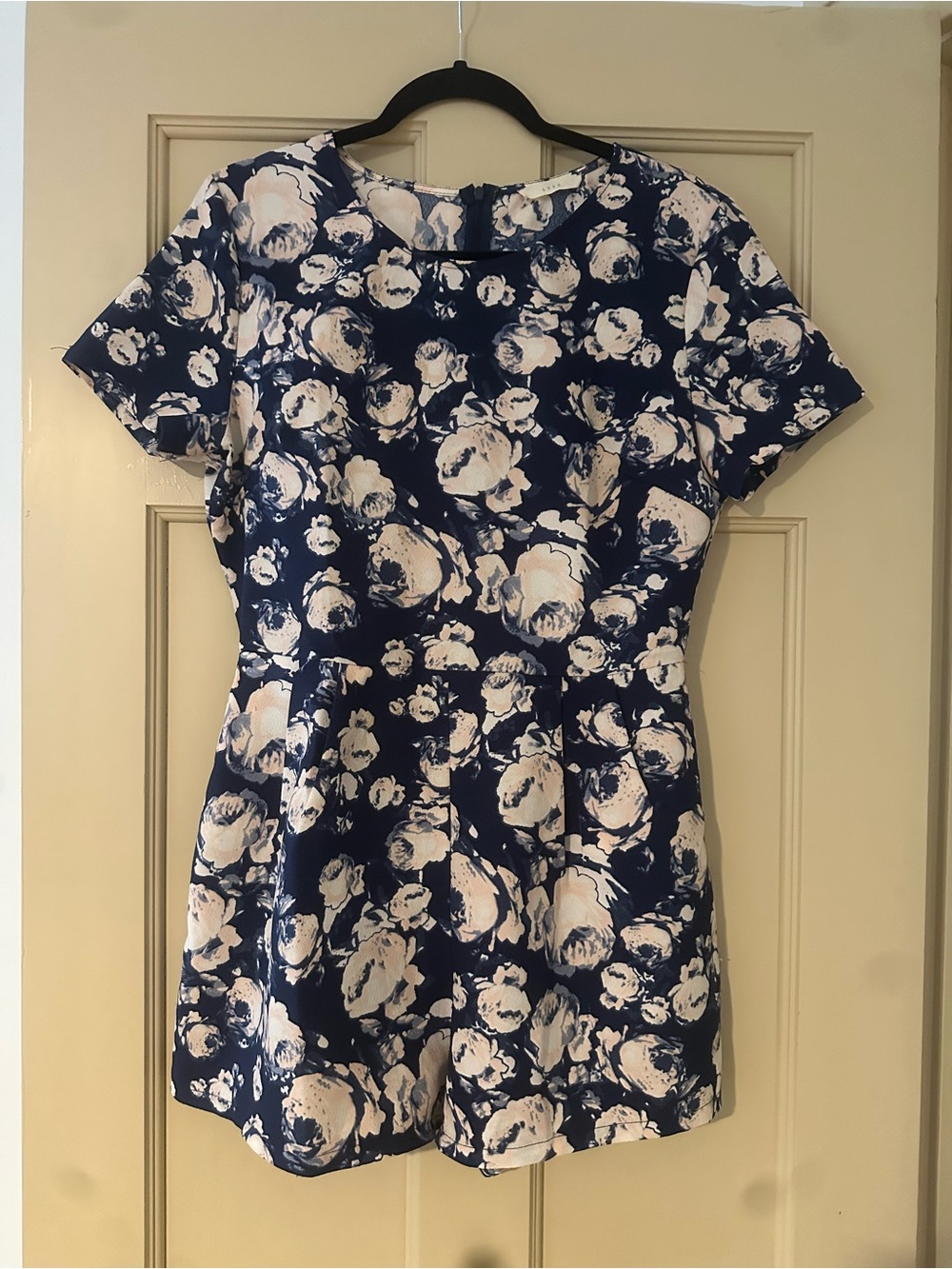 Lush Navy and Blush Floral Romper